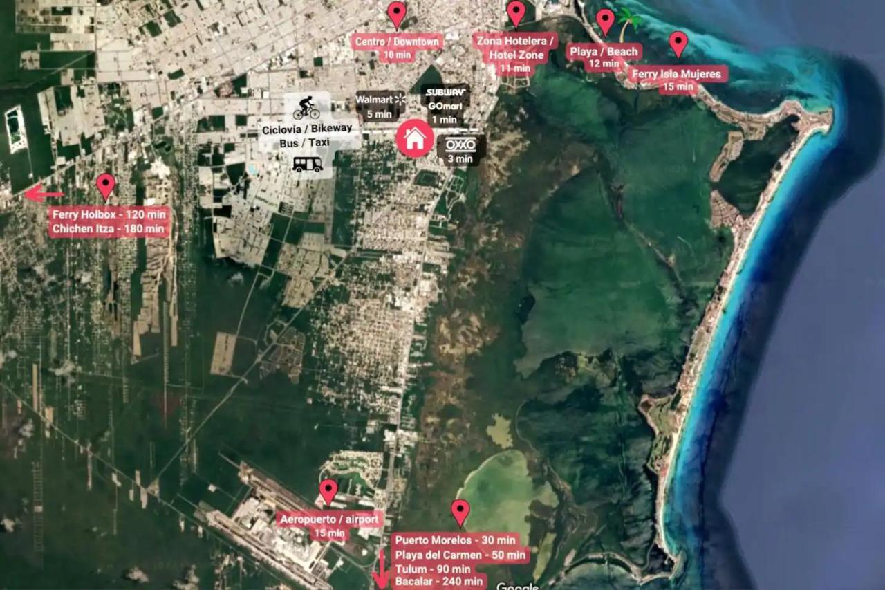 Willa Casa Familiar Cerca De La Playa Con Terraza Privada Cancún Zewnętrze zdjęcie